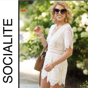 NEW SOCIALITE White Lace Romper, Color Ivory/Nude, Size XS, NEW With Tags!!